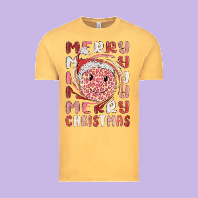 Merry Christmas Smiling Face Vintage Tee Designed By Maliassmallbusiness