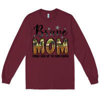 Burgundy brave mom from son up to son down Long Sleeve Tee - LillyAllenDesigns