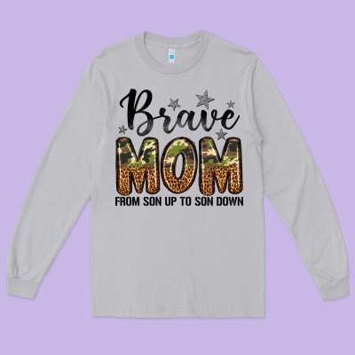Brave Mom From Son Up To Son Down Long Sleeve Tee Designed By Lillyallendesigns