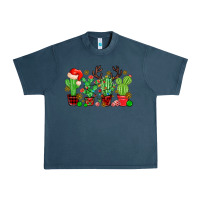 Midnight Navy christmas cactus Urban Heavy Tee - MaliasSmallBusiness