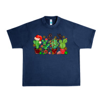 Navy christmas cactus Urban Heavy Tee - MaliasSmallBusiness