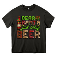 Asphalt dear santa just bring a beer with a beer bottle Heavy Core Tee - AdoDesignShop