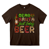Chocolate Brown dear santa just bring a beer with a beer bottle Heavy Core Tee - AdoDesignShop