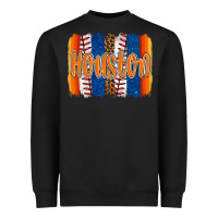 Black houston baseball team spirit brushstrokes Heavyweight Sweatshirt - Artiststas