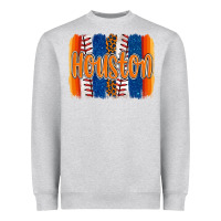 Heather Grey houston baseball team spirit brushstrokes Heavyweight Sweatshirt - Artiststas