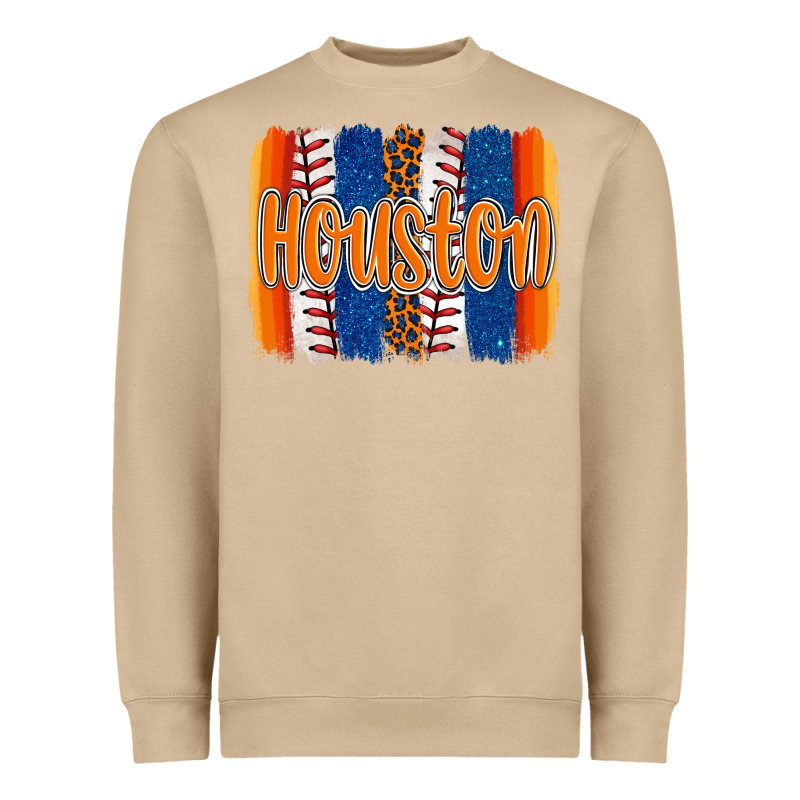 Houston Baseball Team Spirit Brushstrokes Heavyweight Sweatshirt by Artiststas | Teevron