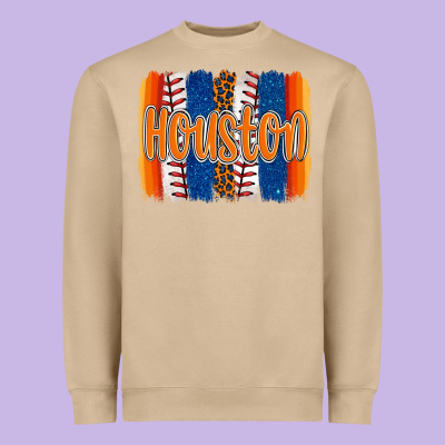 Houston Baseball Team Spirit Brushstrokes Heavyweight Sweatshirt Designed By Artiststas