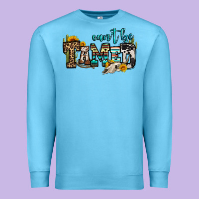 Can't Be Tamed Bull Skull Premium Sweatshirt Designed By Oliviacreatesart