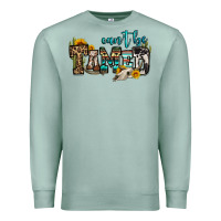 Seafoam can't be tamed bull skull Premium Sweatshirt - OliviaCreatesArt