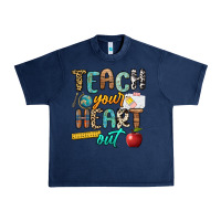 Navy teach your heart out Urban Heavy Tee - NancyCooperArtShop