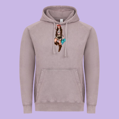 Western Cowgirl Vintage Hoodie Designed By Nancycooperartshop