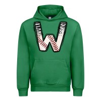 Emerald Baseball Alphabet Urban Hoodie - CowhideDigitalArt