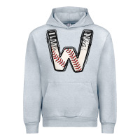 Heather Grey Baseball Alphabet Urban Hoodie - CowhideDigitalArt