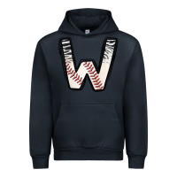 Navy Baseball Alphabet Urban Hoodie - CowhideDigitalArt