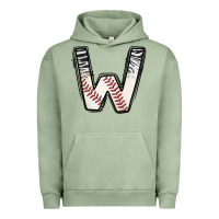 Pigment Oil Green Baseball Alphabet Urban Hoodie - CowhideDigitalArt