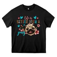 Black life is better with a pug Heavy Core Tee - Jasminsmagicworld
