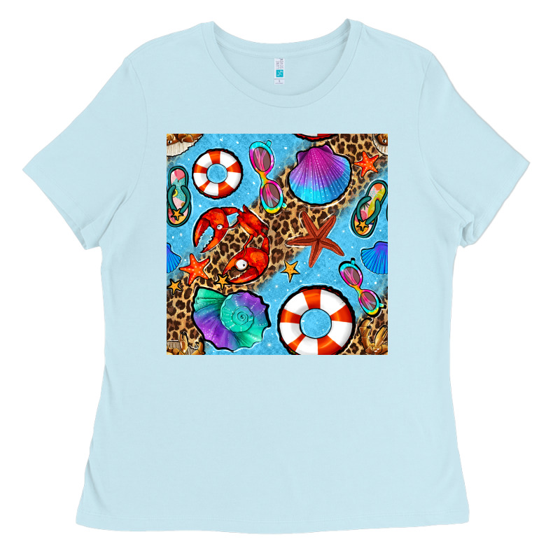 Summer With Leopard Seamless Pattern Ladies Tee by BundleAndBundleShop | Teevron