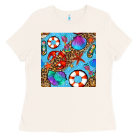 Bone summer with leopard seamless pattern Ladies Tee - BundleAndBundleShop