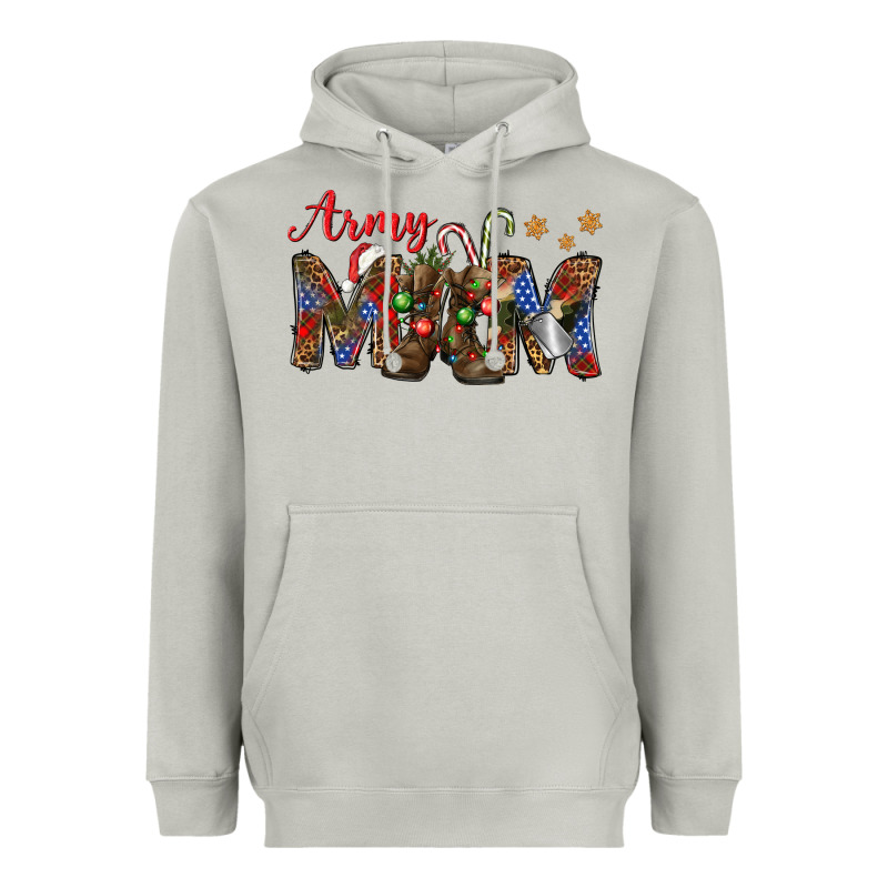 Christmas Army Mom Mother's Day Heavyweight Hoodie by HowdyJamesFarm | Teevron