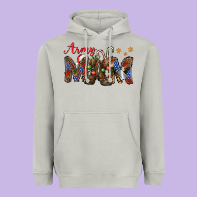 Christmas Army Mom Mother's Day Heavyweight Hoodie Designed By Howdyjamesfarm