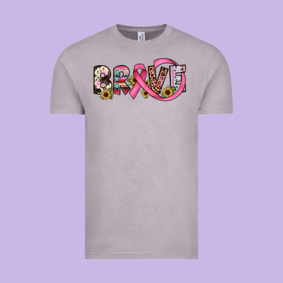 Brave Cancer Awareness Ribbon Vintage Tee Designed By Jahusdesignshop