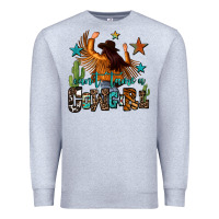Heather Grey can't tame a cowgirl Premium Sweatshirt - OliviaCreatesArt