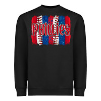 Black phillies baseball team spirit brushstrokes Heavyweight Sweatshirt - Artiststas