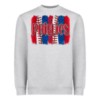 Heather Grey phillies baseball team spirit brushstrokes Heavyweight Sweatshirt - Artiststas