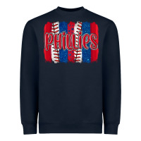 Navy phillies baseball team spirit brushstrokes Heavyweight Sweatshirt - Artiststas