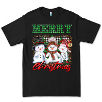 Black merry christmas snowman Premium Tee - AdoDesignShop