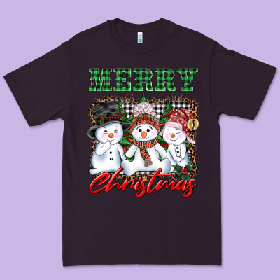 Merry Christmas Snowman Premium Tee Designed By Adodesignshop