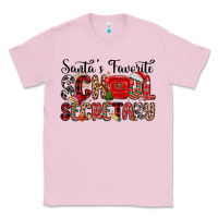 Bubblegum Pink santa s favorite coffee school secretary Classic Tee - MaliasSmallBusiness
