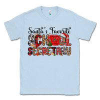Dusty Blue santa s favorite coffee school secretary Classic Tee - MaliasSmallBusiness
