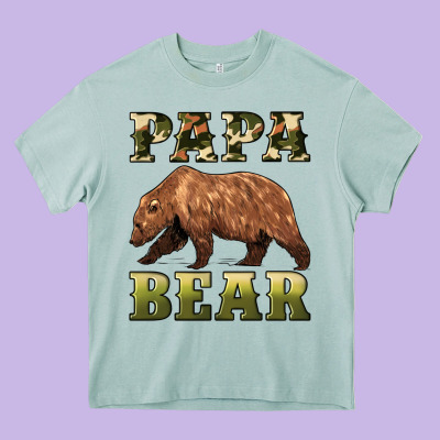 Papa Bear Heavy Core Tee Designed By Artiststas