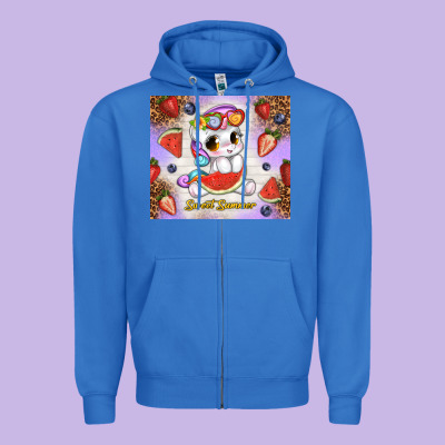 Sweet Summer Cute Unicorn Zipper Hoodie Designed By Tumblerdesignbyshophia