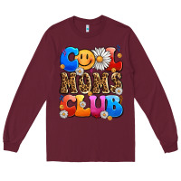 Burgundy cool moms club Long Sleeve Tee - LillyAllenDesigns