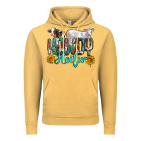 Vintage Mustard western howdy heifer Vintage Hoodie - NancyCooperArtShop