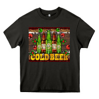 Asphalt cold beer with beer bottles Heavy Core Tee - AdoDesignShop