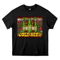 Black cold beer with beer bottles Heavy Core Tee - AdoDesignShop