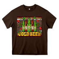 Chocolate Brown cold beer with beer bottles Heavy Core Tee - AdoDesignShop