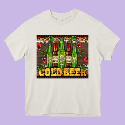 Cold Beer With Beer Bottles Heavy Core Tee Designed By Adodesignshop