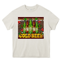 Cream cold beer with beer bottles Heavy Core Tee - AdoDesignShop
