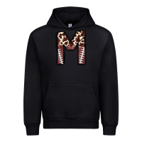 Black name footballcow print letter m Urban Hoodie - CowhideDigitalArt