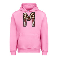 Fuchsia Pink name footballcow print letter m Urban Hoodie - CowhideDigitalArt