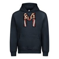 Navy name footballcow print letter m Urban Hoodie - CowhideDigitalArt