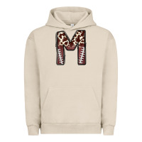 Pigment French Oak name footballcow print letter m Urban Hoodie - CowhideDigitalArt