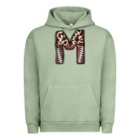 Pigment Oil Green name footballcow print letter m Urban Hoodie - CowhideDigitalArt