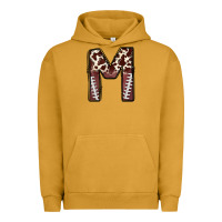Pigment Peanut Butter name footballcow print letter m Urban Hoodie - CowhideDigitalArt