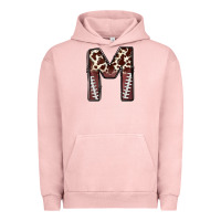 Pigment Salmon name footballcow print letter m Urban Hoodie - CowhideDigitalArt