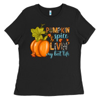 Black Pumpkin spice and livin' my best life Ladies Tee - RanaPortraitStore